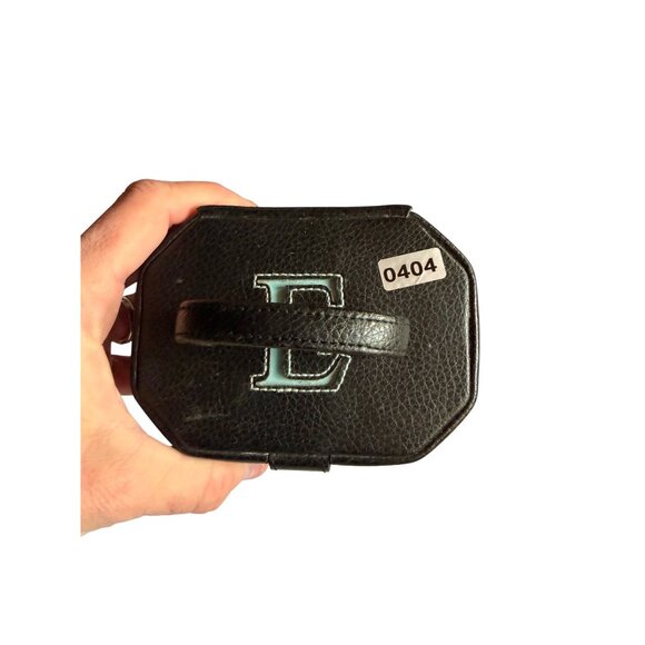 Black Faux Leather Jewelry Box With Mirror & Initial E Monogram - Travel Size 5" - Picture 9 of 9